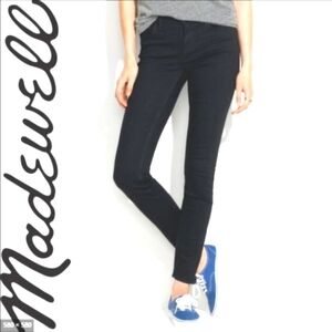 Madewell Dark Blue Wash Denim Skinny Jeans Zipper Ankles Moto Size 24